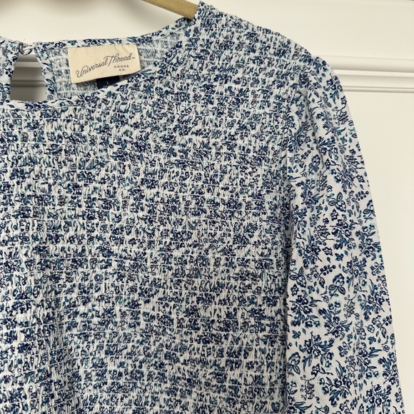 Universal Thread Blue Smocked Relaxed Blouse - Picture 2 of 2